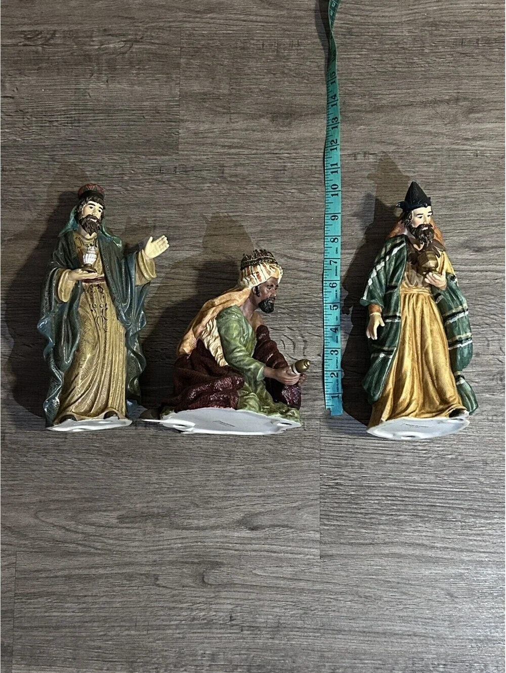 VTG Grandeur Noel Nativity 3 Wisemen Ceramic Figurines Christmas 1999 7